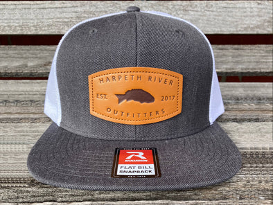 Harpeth River Outfitters Leather Patch Flatbill Trucker Heather Charcoal Flatbill