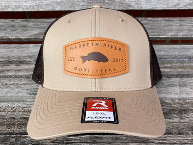 HRO Trucker Flexfit Leather Patch Cap Khaki Coffee