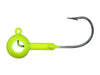 Leland's Lures Eye Hole Round Head Jig Chartreuse