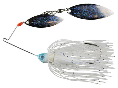 Spot Sticker Baits Mini Me Double Willow Spinnerbait Blue Glimmer